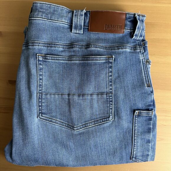 Duluth Trading Co Jeans Mens 42X30 Relaxed Fit Ballroom Doubleflex Blue Denim - Picture 1 of 14